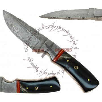 Desert Devil by Rebel Wolf Damascus Steel Classic Full Tang Bowie Knife